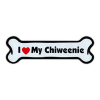 Dog Bone Magnet - I Love My Chiweenie (7" x 2")