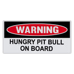 Funny Warning Sticker - Hungry Pit Bull On Board