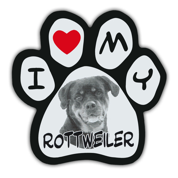 Picture Paw Magnet - I Love My Rottweiler