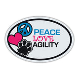 Oval Magnet - Peace, Love, Agility
