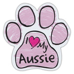 Pink Scribble Dog Paw Magnet - I Love My Aussie