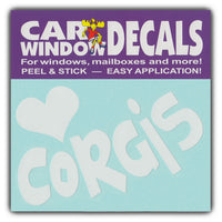 Window Decal - Love Corgis (4.5" Wide)