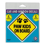 Window Decals (2-Pack) - Paw Kids On Board (3" x 3")