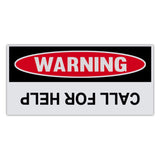 Funny Warning Sticker - Call For Help (Upside Down)