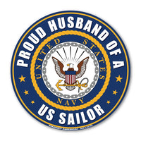 Round Magnet - Proud Husband of a US Sailor