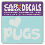 Window Decal - Love Pugs (4.5" Wide)