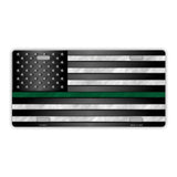 United States Flag Thin Green Line, Border Patrol Plate