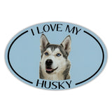 Oval Dog Magnet - I Love My Husky