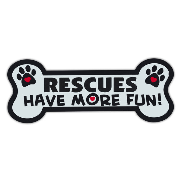 Dog Bone Magnet - Rescues Have More Fun! 