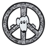 Magnet - Peace Sign, Black and White Art (4.75" Round)