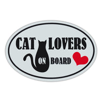 Oval Magnet - Cat Lovers On Board