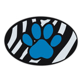 Oval Magnet - Blue Dog Paw (Zebra Stripes)