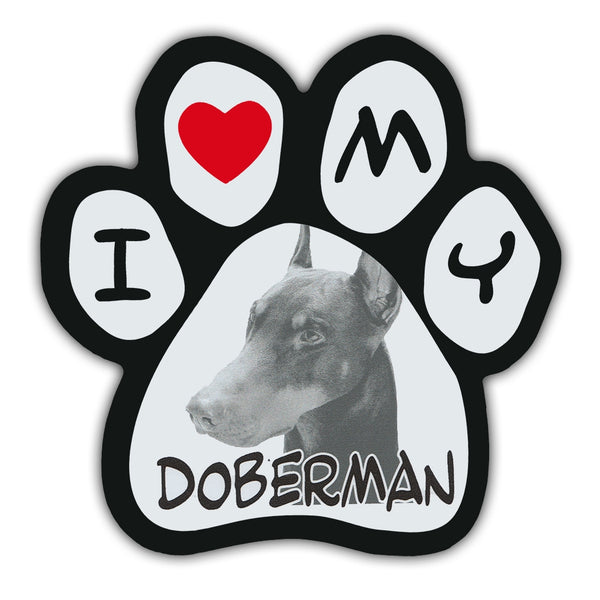 Picture Paw Magnet - I Love My Doberman
