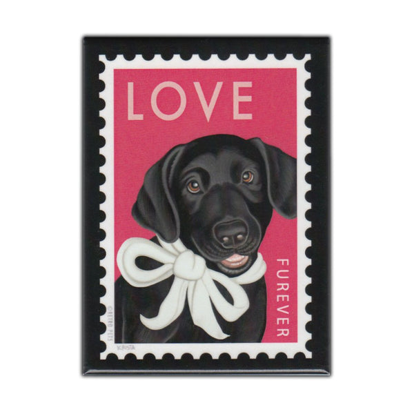 Refrigerator Magnet - Postage Stamp Dog Series, Black Lab