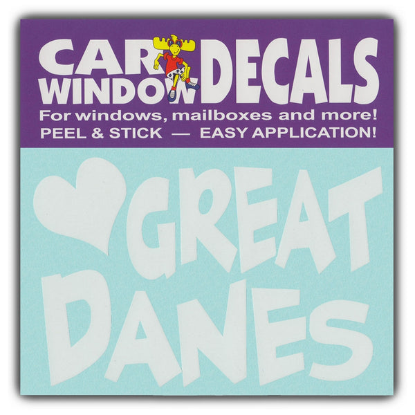 Window Decal - Love Great Danes (4.5" Wide)