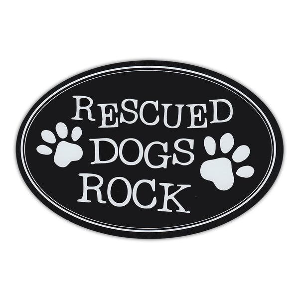 Oval Magnet - Rescued Dogs Rock