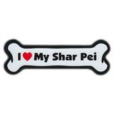 Dog Bone Magnet - I Love My Shar Pei