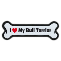 Dog Bone Magnet - I Love My Bull Terrier