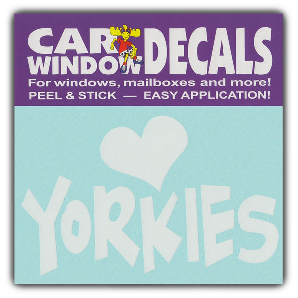 Window Decal - Love Yorkies (4.5" Wide)