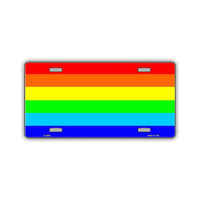 Aluminum License Plate Cover - Rainbow Pride Flag
