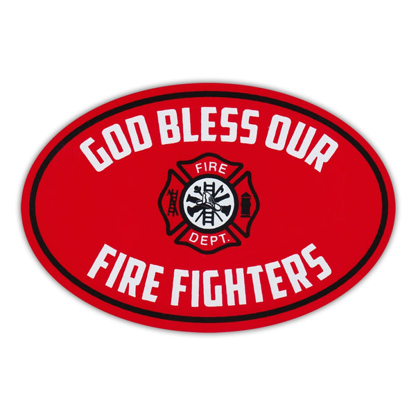 Oval Magnet - God Bless Our Fire Fighters