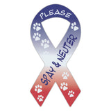Ribbon Magnet - Please Spay & Neuter (Red, White and Blue)