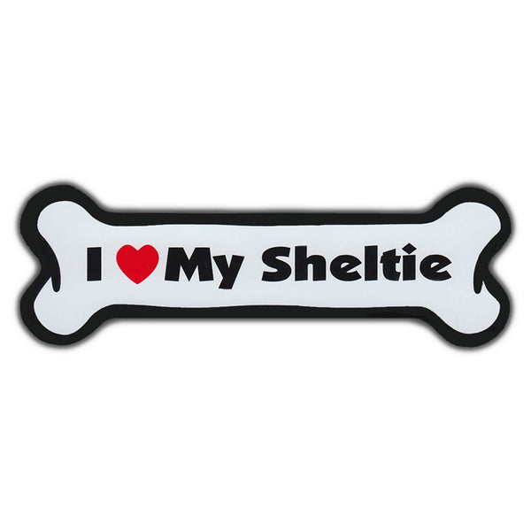 Dog Bone Magnet - I Love My Sheltie