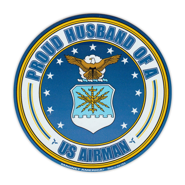 Round Magnet - Proud Husband of a US Airman