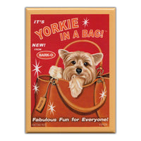 Refrigerator Magnet - Yorkie In A Bag