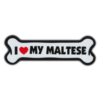 Giant Size Dog Bone Magnet - I Love My Maltese