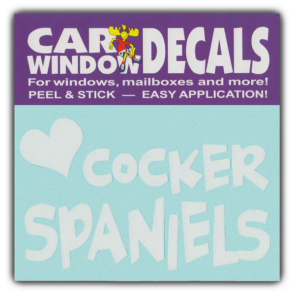 Window Decal - Love Cocker Spaniels (4.5" Wide)
