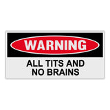 Funny Warning Sticker - All Tits and No Brains