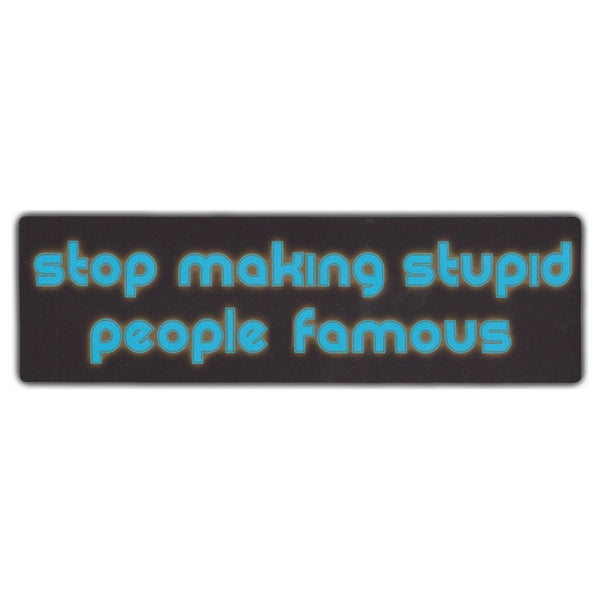 Bumper Sticker - Stop Making Stupid People Famous 