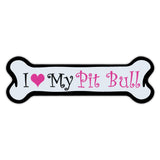 Pink Dog Bone Magnet - I Love My Pit Bull