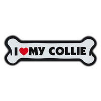 Giant Size Dog Bone Magnet - I Love My Collie