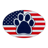 Oval Magnet - Dog Paw United States Flag