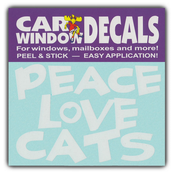Window Decal - Peace Love Cats (4.5" Wide)