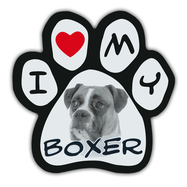 Picture Paw Magnet - I Love My Boxer