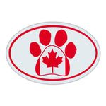 Oval Magnet - Dog Paw Canadian Flag