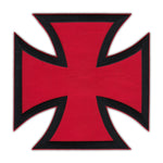 Back Patch, Red and Black Chopper Cross