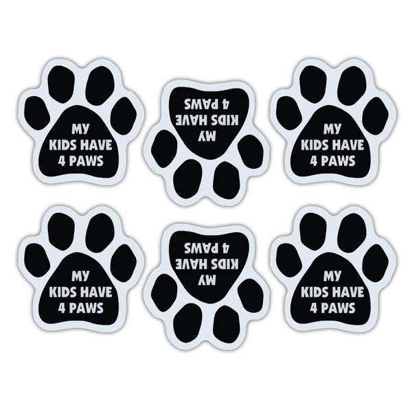Magnet Variety Pack - My Kids Have 4 Paws Paw Magnets, 1.75" x 1.75" Each