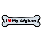 Dog Bone Magnet - I Love My Afghan
