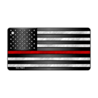 Aluminum Keychain - Thin Red Line United States Flag (Fire Department)