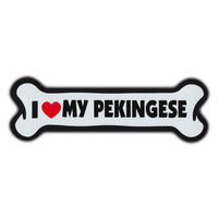 Giant Size Dog Bone Magnet - I Love My Pekingese