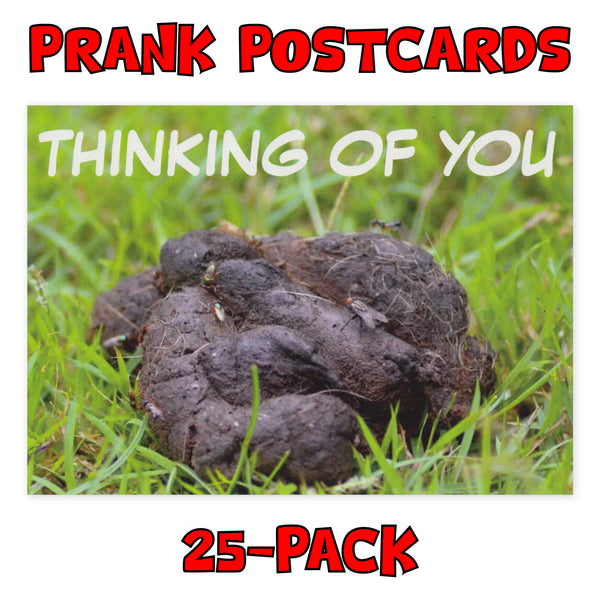 Prank Postcards (25-Pack, Thinking of You Dog Poop)