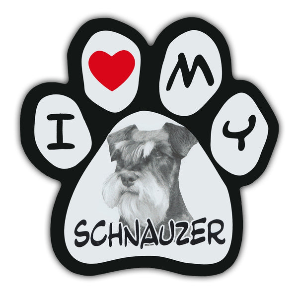 Picture Paw Magnet - I Love My Schnauzer