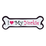 Pink Dog Bone Magnet - I Love My Yorkie