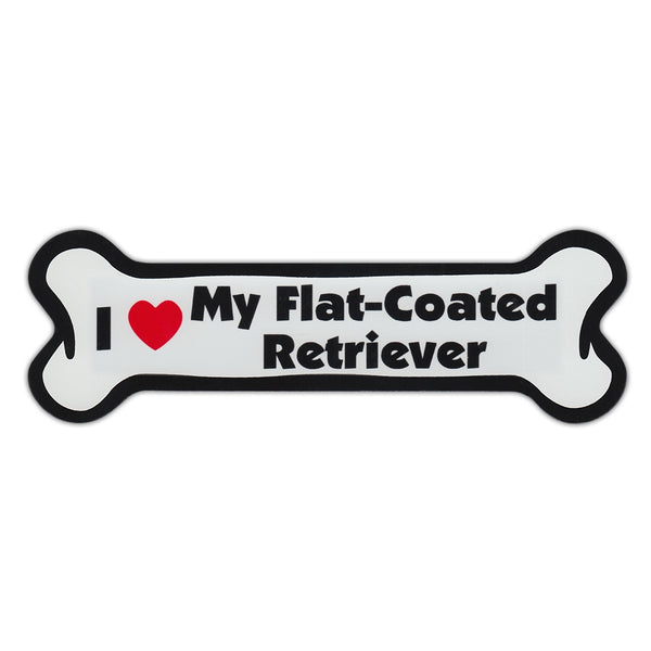 Dog Bone Magnet - I Love My Flat-Coated Retriever