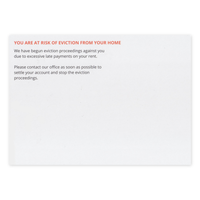 Prank Postcard (Fake Eviction Notice) - Back of Postcard