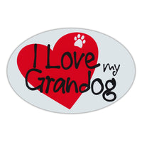 Oval Magnet - I Love My Grandog